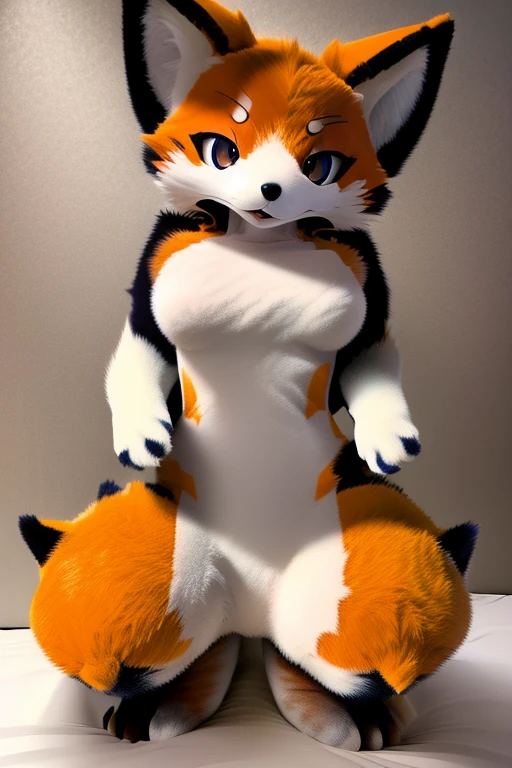 (Masterpiece), Resolution 4K, A highly detailed, ((portraits a.)), (high quality),smile cute, Stunning anime face portrait, detailed digital anime art, digital anime art, 8k wallpaper, HDR, One, (1 animal), 25 years, ((adult woman)), Breast, (fluffy), ((furry female)), tail, Foxtail, A detailed eye, Very detailed face, Blue eyes, animal ears, fox girl, orange fur, Fox ears, The animal's ear is fluffy, Foxtail, body fur, Fangs, looking at the viewer, spread her legs, hands on chest, very, very beautiful, nude body, naked, vagina, vulva, medium Breast, 1boy, squatting cowgirl position, vaginal, pov, first person view, penetration