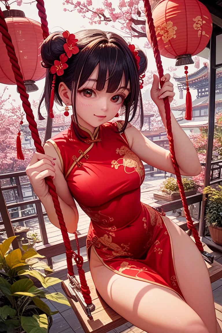 Cheongsam low-cut attire,Chinese style beauty