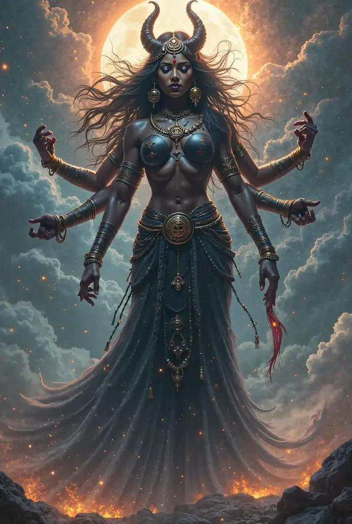 Goddess kali Divine beauty stars cosmos galaxy fierce elegant and breath taking cosmic horror great existence the supreme goddess.