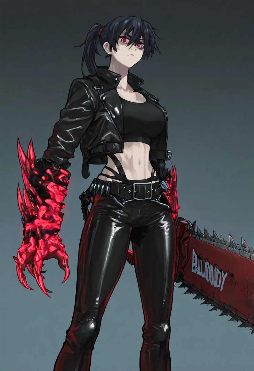 A 3D smooth caricature styled full length avatar of punk-styled YELLOW SKULL. Her shorter upper body portion is contrasted by her extremely long legs, giving an elongated appearance. The background is bathed in a light purplish hue, adding a surreal and dreamlike quality to the scene. The detailed rendering of YELLOW SKULL's punk-inspired attire, from her spiky bracelets to her edgy torn clothes, is brought to life through meticulous chiseling and shading techniques. The vividness of the colors used brings her avatar to life, making it a striking and unique piece of art. [
[ modo chib