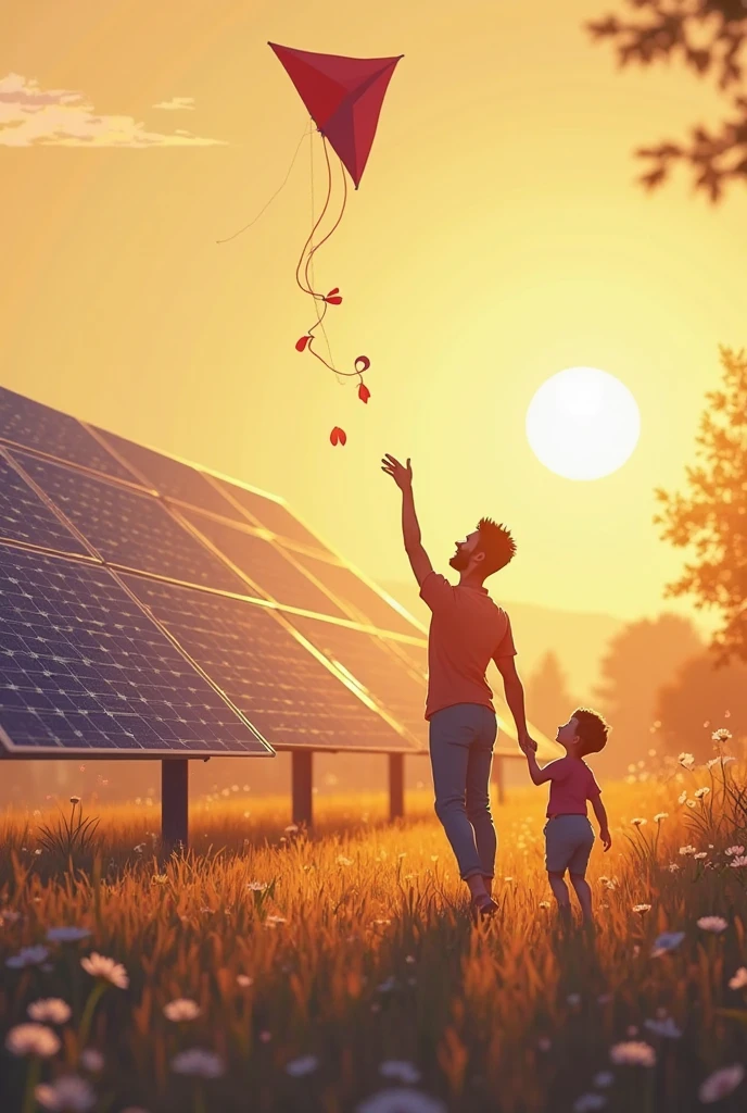 Father with his little daughter carring solar panel at their backyard. Alternative energy, saving resources and sustainable lifestyle concept. --auto --s2