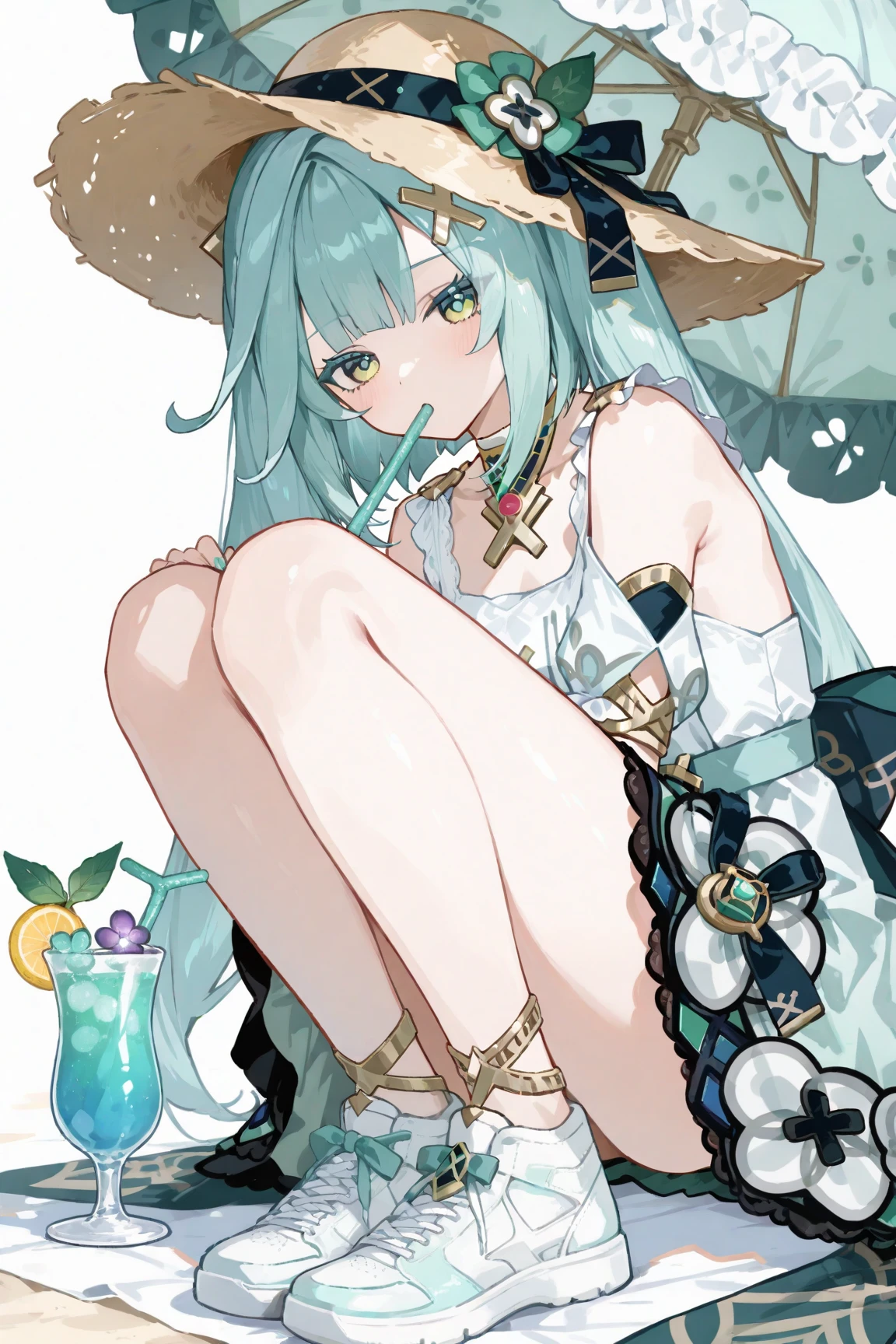 1girl, in container,  cocktail glass,  full body,