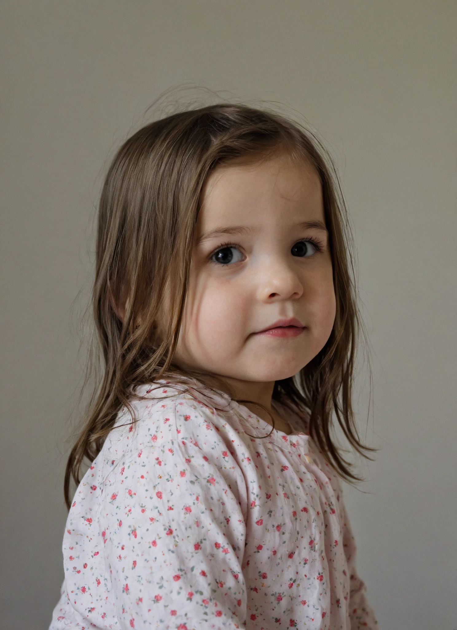 Raise a little blonde girl with blue eyes, 3 years old