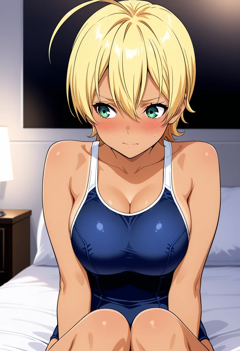 Chica con tetas grandes nerviosa