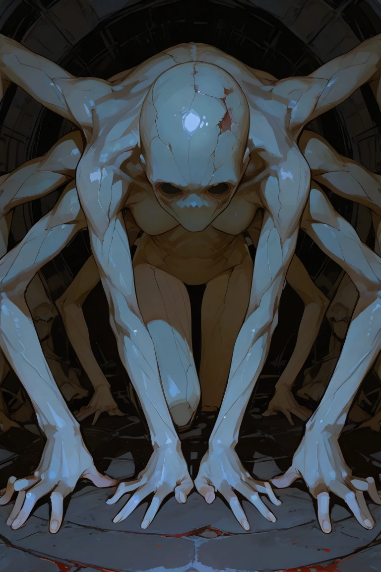 catmonkshiro (style), ((masterpiece)), ((8k quality)), (no watermark), upgrade, sleek, solo, detailed alley, perfect body, thighs, seductive pose, butt, black body, symbiote