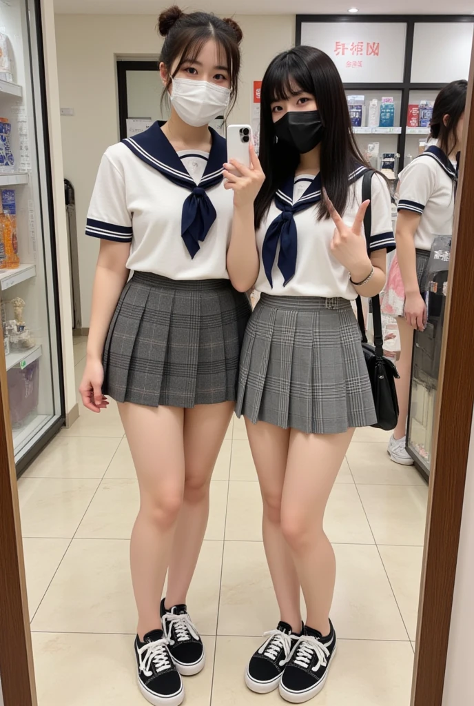 (sailor suit、High School Uniforms、white dress shirt、black hair、japanese 、black micro mini skirt、pleated skirt、smile、beautiful teeth alignment、Are standing、sleeveless、the skirt is turned up、white panties、black knee high socks、from below、groin、blurred background、Bus stop deep in the mountains、the wind is strong、Hands in the hair、comb your hair、ass、)professional lighting、cleavage、slender、adult woman、Big breasts that are about to explode、big ass、seductive thighs、