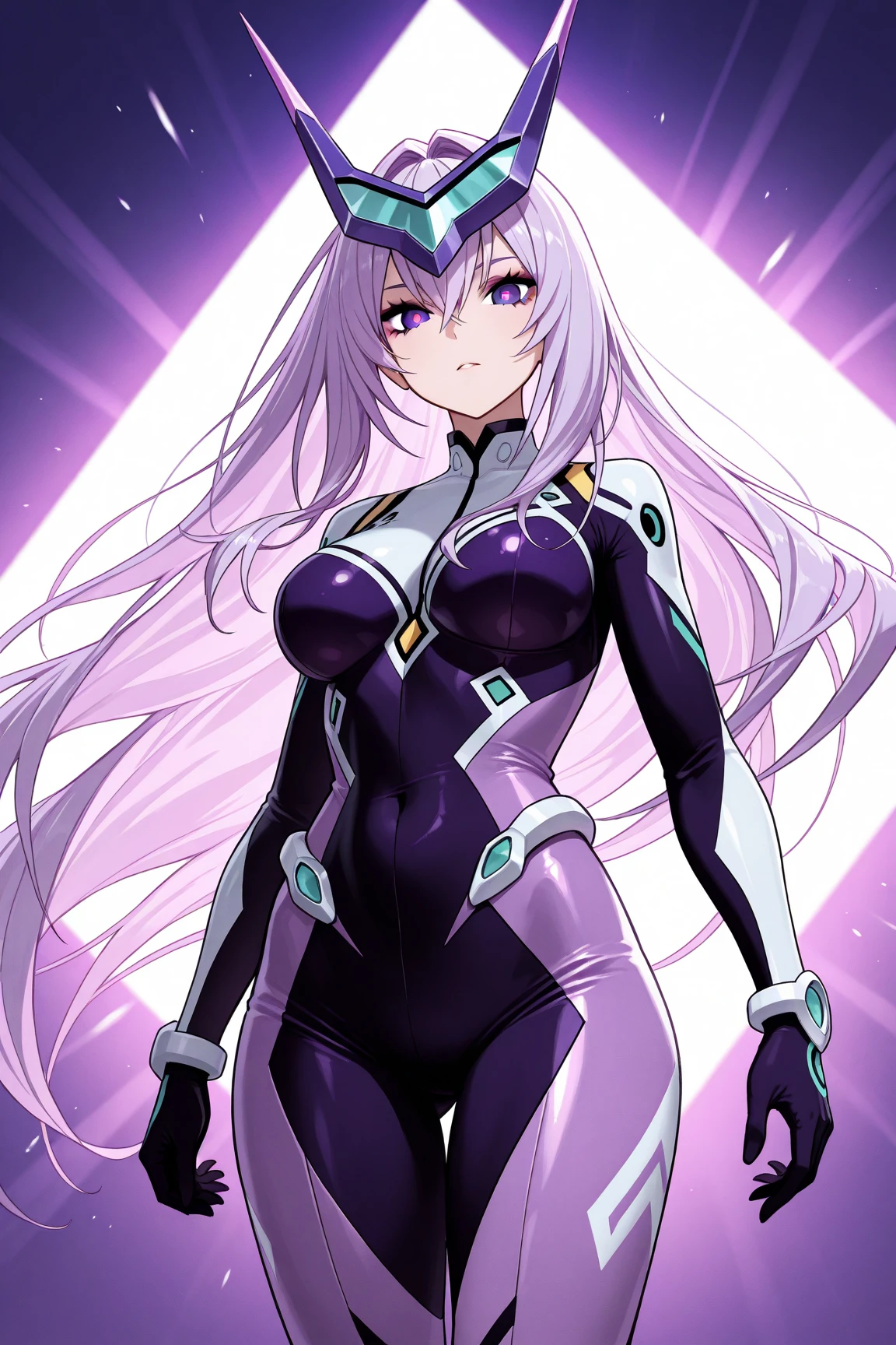 Genera una imagen de una waifu de anime con un giro futurista y una dosis de sensualidad. Its body is a perfect blend of aerodynamic lines and seductive curves, encapsulating the aesthetics of an advanced world in technology and design. Her face combines avant-garde features with a classic beauty, creating a unique and attractive appearance. Los ojos de esta waifu brillan con una luz futurista, Reflecting the innovation and mystery of tomorrow. Su cabello, with holographic color flashes, fluye en patrones elegantes y audaces, creando un contraste llamativo con su piel impecable. His clothing is composed of futuristic materials and avant-garde lines that enhance his figure., while evoking an aura of intrigue and seduction, Con actitud segura y confiada, This waifu embodies the vision of the future where technology and beauty are provocatively intertwined.. Her futuristic style and magnetic sensuality make her an unforgettable icon in the world of anime., A figure that captivates the eye and imagination, big bresat, big ass,