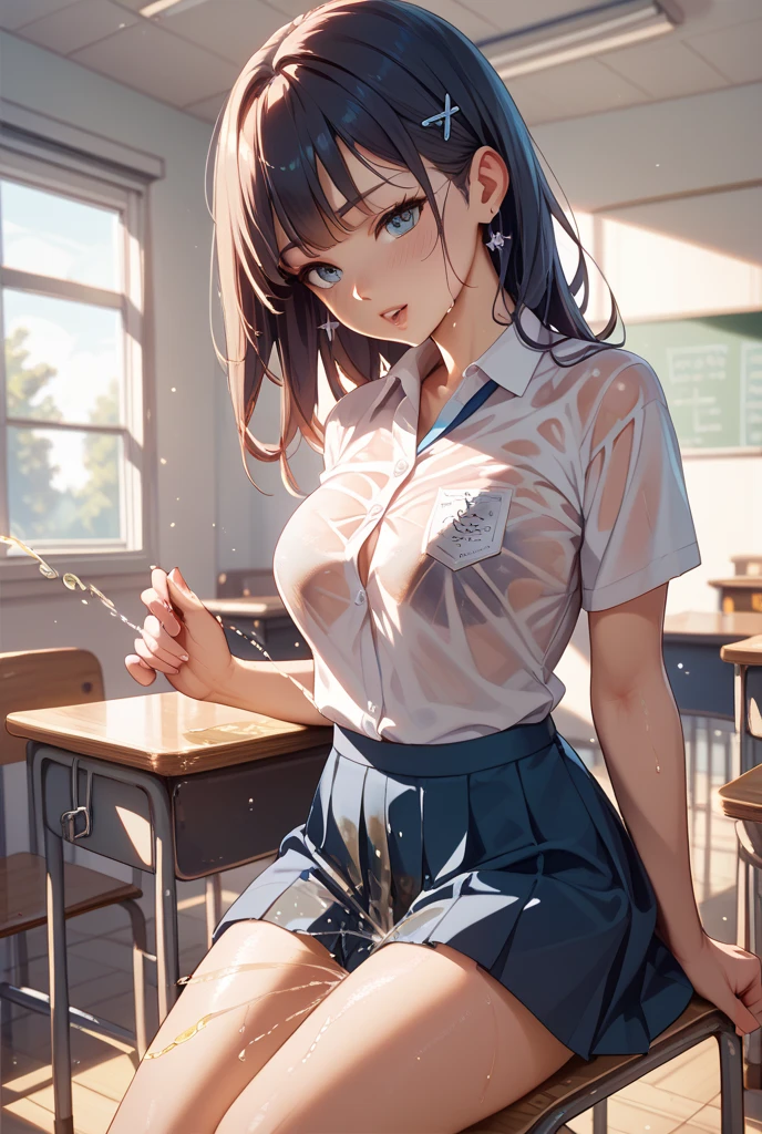 Urzo-6500-V1.1, (Raw photo:1.2), (Photorealistic:1.4), Beautiful detailed girl, Very detailed eyes and face, Beautiful detailed eyes, super detailed, High resolution, Very detailed, Best Quality, masutepiece, ((enticing)), (((toView_through))), ((G_string)), ((Intricate details)), full body Esbian, Slim body, petite body, Beautiful detailed whole body, ((cleavage)), ((Bare_breast enhancement)), ((4K Ultra HD,,fullnude,fullnude,white tit,white tit,Rape,raping,The vaginal opening is stretched open,The vaginal opening is stretched open,Upper body without clothing,Upper body without clothing,The lower body is undressed,The lower body is undressed,Sleeveless tops,hairly armpit,whole body Dripping wet,masutepiece, Cute little girl s,weeping ,Outstanding Students,Nice face, Detailed eyes, Twist braids,Hair spreads, Highlight, lighting effects, glitters, Realistic background, florals, rays of sunshine, Schools,Classroom,desk and chair,A classmate poured a bucket of water,Full body capture, You can see barefoot, pretty feet, The is visible,Black brown hair,Look at the armpits from short sleeves,Armpit hairy,Turbulent posture,Spread your legs,Spread your legs ,dewpoint,dewpoint,Raise your left leg high,Hairless exposed,Hairless exposed,Hairless exposed,Get wet with water,Slipping and falling,Squirting,Squirting,Squirting,Squirting,Squirting)),