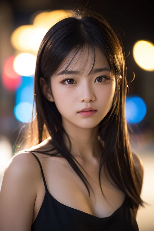 1girl, 18 years old, mix4, (8k, RAW photo, best quality, masterpiece:1.2), (realistic, photorealistic:1.37), cute, night, rain, humid, professional lighting, photon mapping, radiosity, physically based rendering, ultra resolution, (big breasts:1.2)