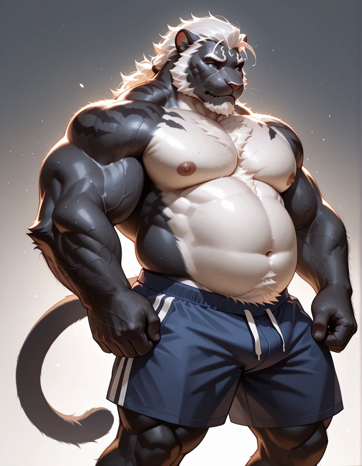  musclé tremper dans le onsen, shorts, velu, une anthro (Panthère noire), une anthto, un vieil homme gros et musclé, gros ventre, expression heureuse, detailed affronter, affronter, detailed yellow yeux, yeux, vraiment gros muscle, plus gros muscle, très gros musclé, muscle surdimensionné, le plus gros muscle, gros pectoraux musclés, le plus gros muscle pectoral, muscle détaillé, rendu réaliste, cg réaliste, 3D réaliste, la photographie, arrière-plan, se détendre dans une source chaude, échelle gigantesque