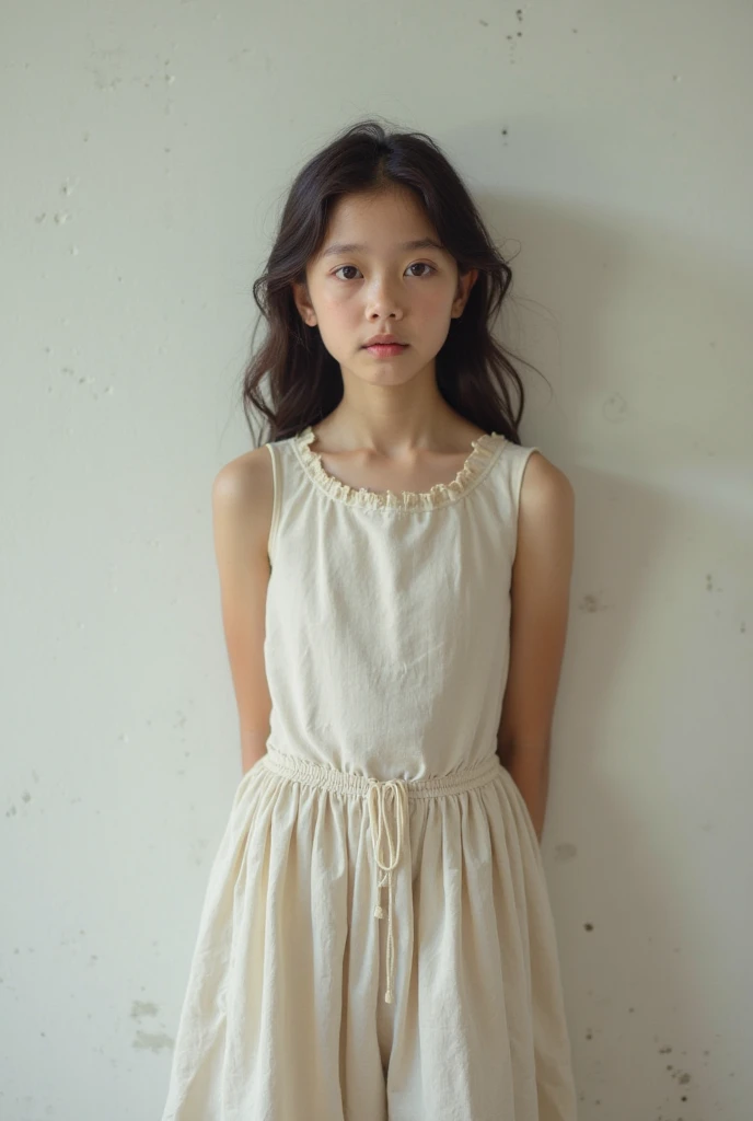7 year old girl, Asian, wearing a cute dress, in a dinner room