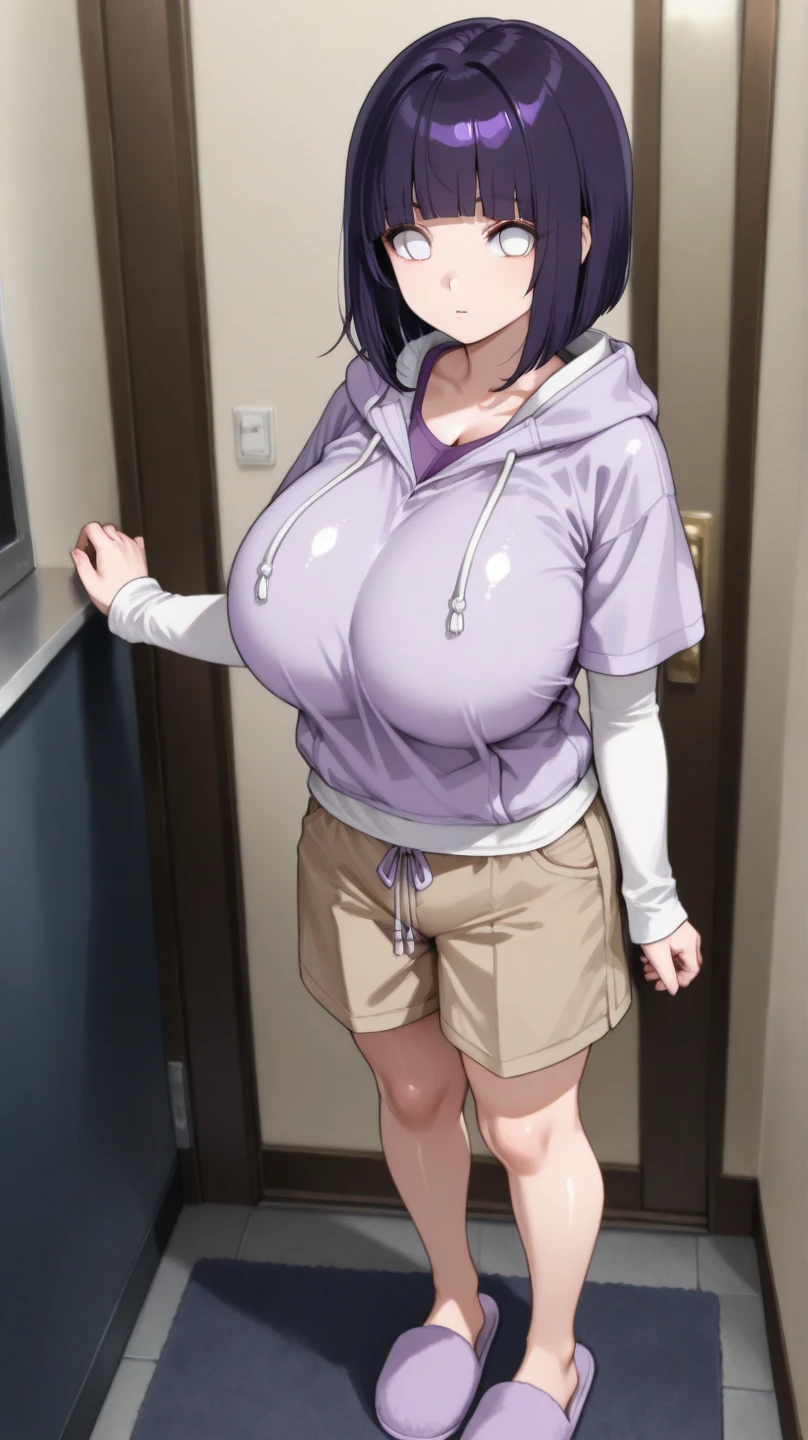 masterpiece, best quality, 1girle,solo, hinata\(boruto\),looked at the audience,light blush, laughing,huge breasts, bouncing breasts,garreg mach monastery uniform,black pantyhose,
