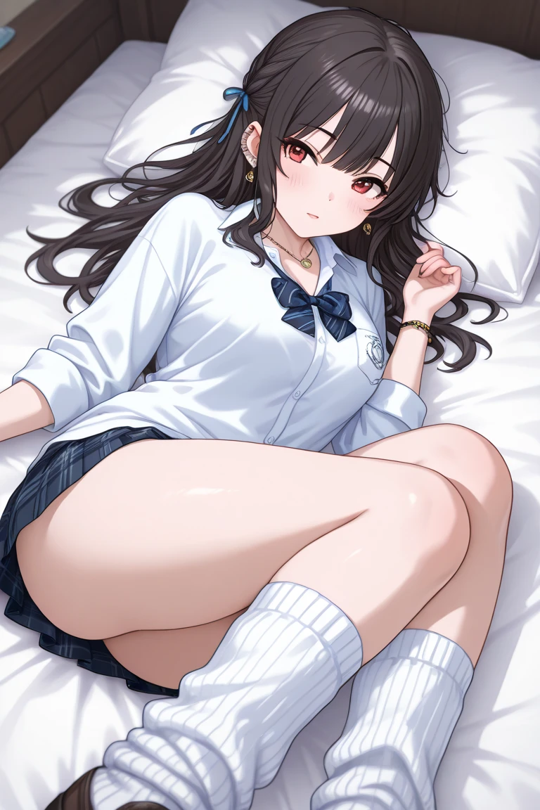 One girl、On the bed、Spread your legasturbating