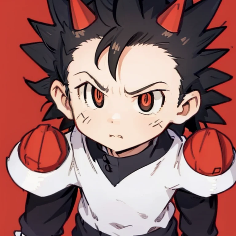 He is a , He has slightly disheveled dark brown hair..., somewhat light brown eyes, He has a black heart-shaped spot on his left cheek that is quite large..., It is something serious, He has a somewhat exercised body, He is dressed in the anime uniform. "my hero academia", Black tentacles emerge from his back that he controls.