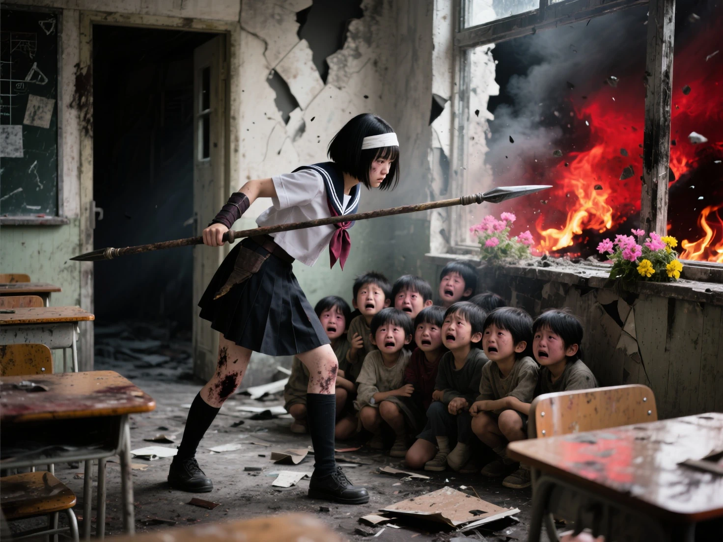 italian school girls beating little with sticks and rocks