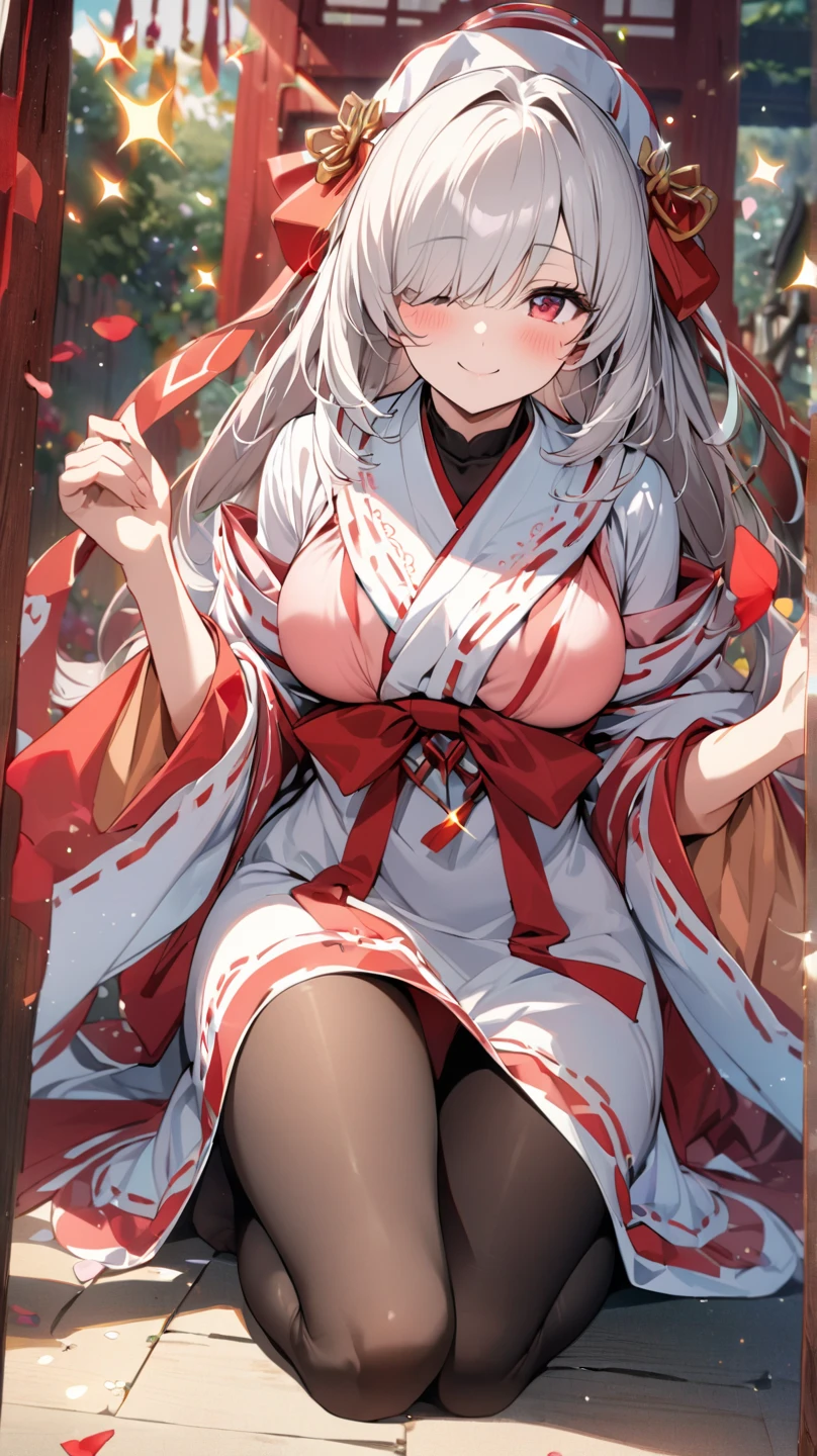 One person　cute　Inubashiri Momiji　Petite　breasts are slightly larger　The legs are thin.　The background is inside the autumn forest in Japan　(((Clothing)))　Lying on my back, embarrassed face　