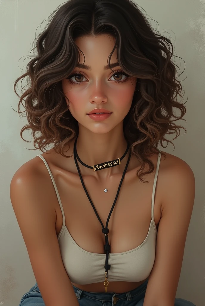 Mujer hermosa de cabello rizado, curly hair