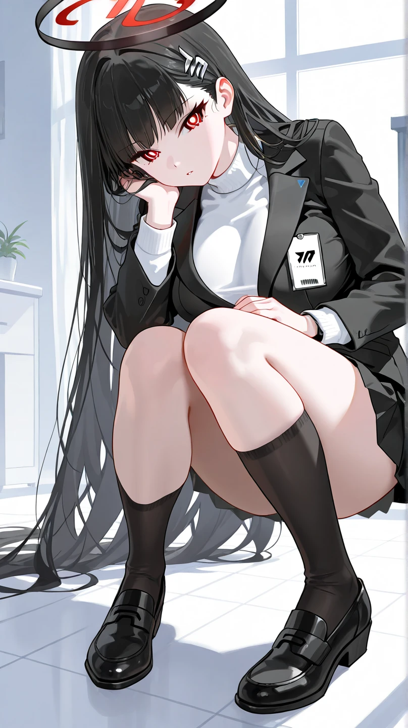 1girl, long black hair, uniform, shy, blush, wet, rain, transparent, (masterpiece, best quality), soft light, cinematic composition, cinematic light