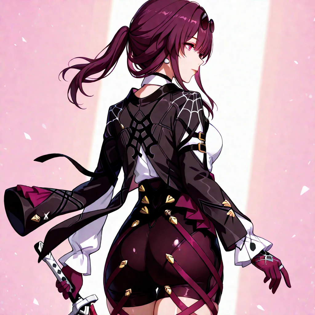 purple eye,seductive smile,blush,detailed face
