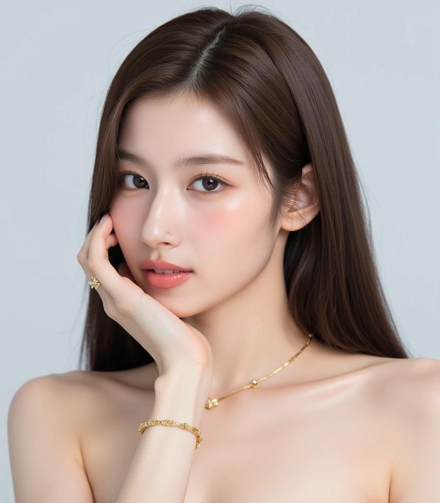 (masterpiece:1.3), (8 thousand, realistic, RAW photos, best quality: 1.4), (1 woman),(very sexy), (Beautiful makeover), (유난히 아름다운 realistic 얼굴), (Build a beautiful body) , (beautiful face), (beautiful face),  (long eyelashes),  (double eyelid), (realistic face), (black hair. parted, long hair:1.3), (아름다운 parted스타일), (realistic eyes), (really beautiful and delicate eyes), (beautiful and big breasts),(realistic skin), (beautiful skin), (absurd), (attractive), (ultra high resolution), (extremely realistic), (very detailed), (golden ratio),   (necklace),  (earring), (So beautiful and sexy)