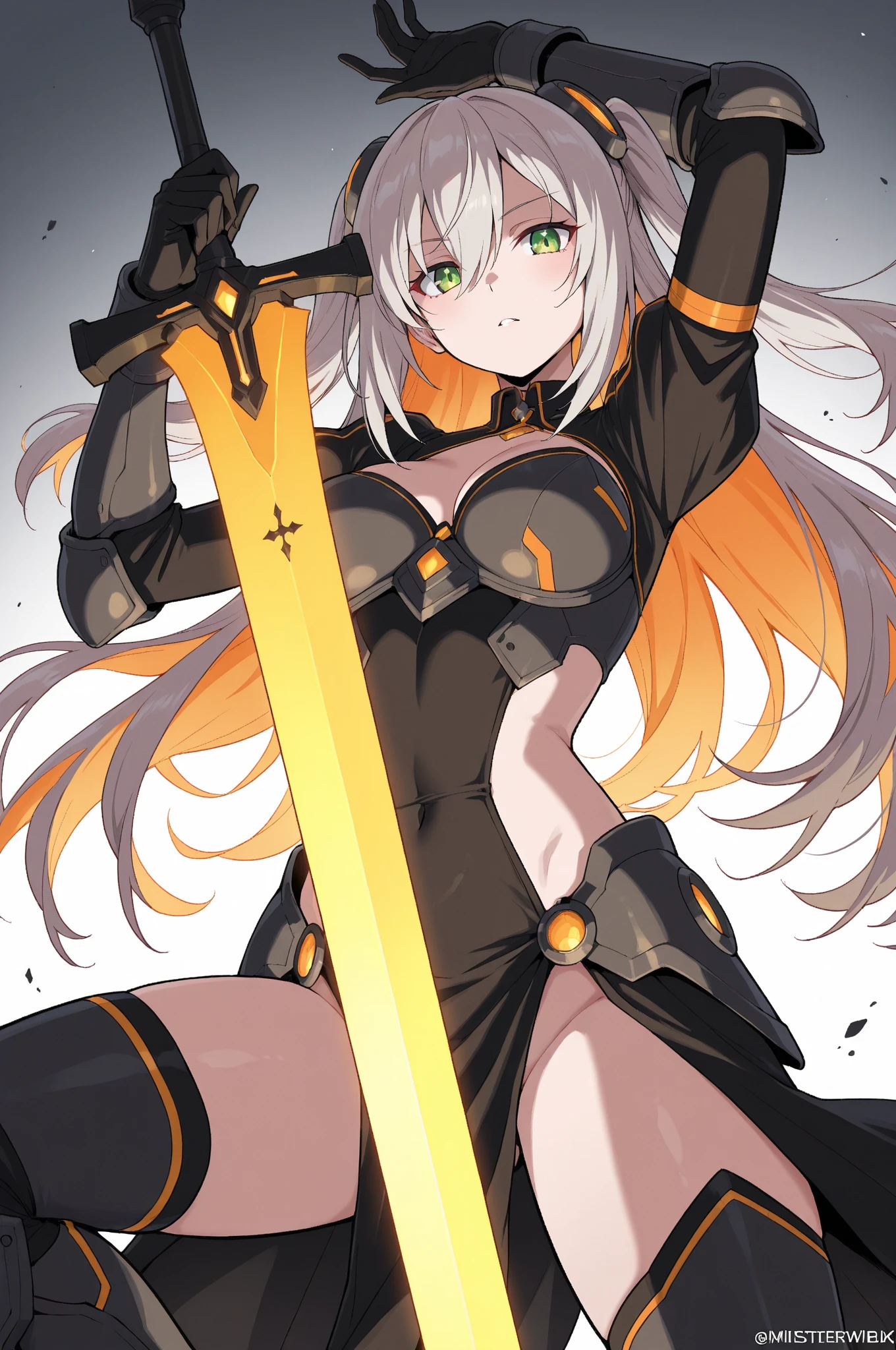 1girl, 18 year old female, Mysterious Heroine X Alter, Fate Grand/Order, anime style, ultra realistic, high detail, sexy pose, sexy, beautiful, exposed skin, slender, skinny, exposed breast, large breast, nipples, exposed nipples, nude, nudity, absurdres, high res, ultrasharp, 8K, UHD, retina, masterpiece, accurate, anatomically correct, perfect anatomy, textured skin, super detail, high details, high quality, award winning, best quality, high res, looking at viewer, detailed eyes, four fingers and one thumb per hand, perfect hands, perfect finger, two arms only, no clothes, revealing, platinum blonde hair, yellow eyes