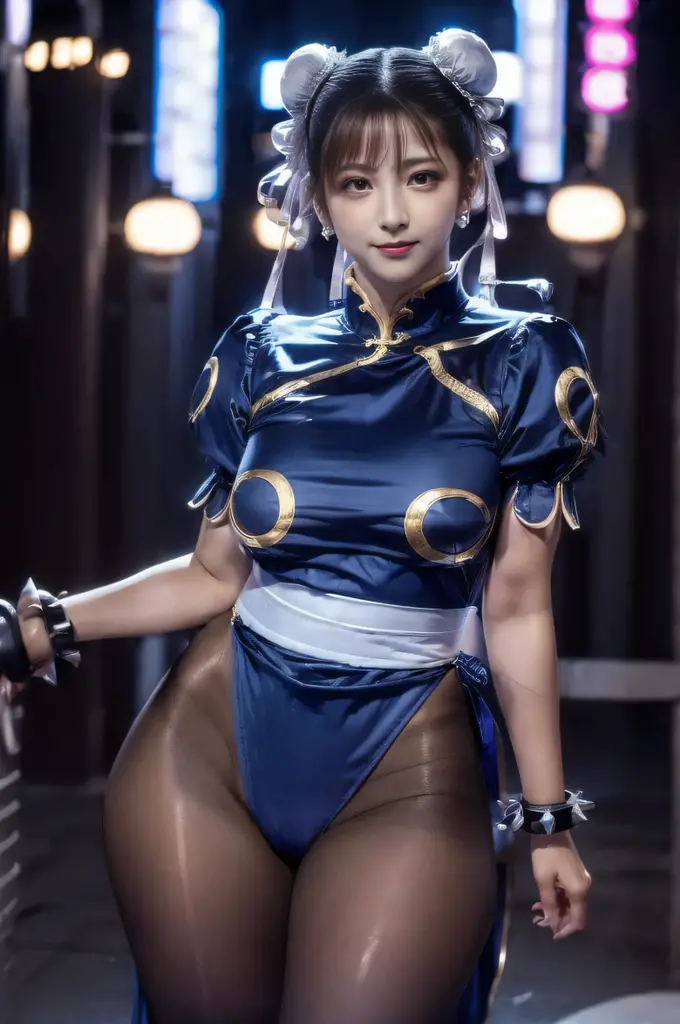 Crie uma obra-prima hiper-realista de Chun-Li sexy, Deusa da beleza, she is adorable , has well-shaped lips. She is known for her classic and graceful beauty, corpo definido com curvas sexy, the iconic character from the sixth Street Fighter game. Capture your dynamic fighting stance and powerful kicks with exquisite detail. (roupa sexy, erotic costume, micro calsinha rosa, micro calcinha trasparente rosa mostrando pussy, pussy aparecendo, seios grandes naturais , mamas grandes saindo, chun-li gostosa erotica). The image should be in high definition (hard disk) and rendered in stunning 8K resolution, mostrando todos os recursos e texturas intrincados. Pay attention to the fine details of Chun-Li's costume, incluindo seu vestido qipao tradicional e penteado de chifre de boi exclusivo. Use dramatic lighting to increase the intensity of the scene, emphasizing your strength and determination. This photographic request aims to immortalize Chun-Li as a true work of art, mostrando sua beleza seu corpo malhado, sensual, Grace and prowess in the martial arts. Foco no personagem, Imagen herotica