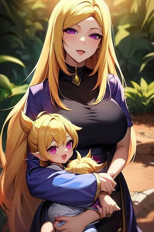 Konosuba Darkness, Monster girl quest, black bodysuit, boots, missing chest armor, blonde hair, seductive mature smile, smug, female licking lips, (dreamy eyes), blush, 1boy, (shota), 1girl, larger female, large female, side view, forest background, ((??????)), rubbing ????? between tits, ????? under clothes, ????????, retracted ????????, cumming, looking at eachother, looking at boy, scared boy, fearful boy, (squeezing breasts), ????? between tits, squeezing ?????, (large breasts), (female on knees), boy being held up by larger female