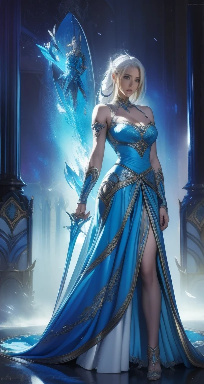 ((((highest image quality, best quality, masterpiece, transcendent beauty))), the most detailed skin, realistic, complex background, cinematic, full body, huge celestial city, machine wand, aristocratic costume, magician, concept art, photoreal, sideways