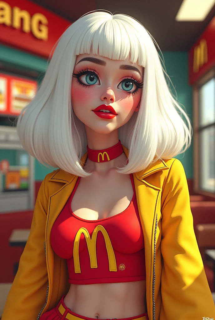 Lady Gaga holding chocolate chip cookie and McDonald’s bag