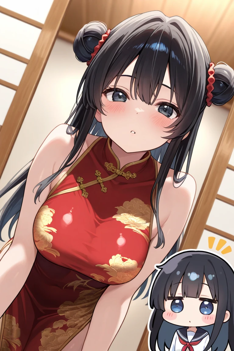 A tragic historical drama in 8k live-action style: Beautiful palace secrets　Beautiful 10 year old Chinese Kung Fu Princess with long black hair has her nipples examined by a doctor and vigorously played with　Gorgeous embroidery, Ultra glossy, She is wearing a shiny red top and bottom long sleeve floral pajama kung fu suit....　　She resists and cries　She is due