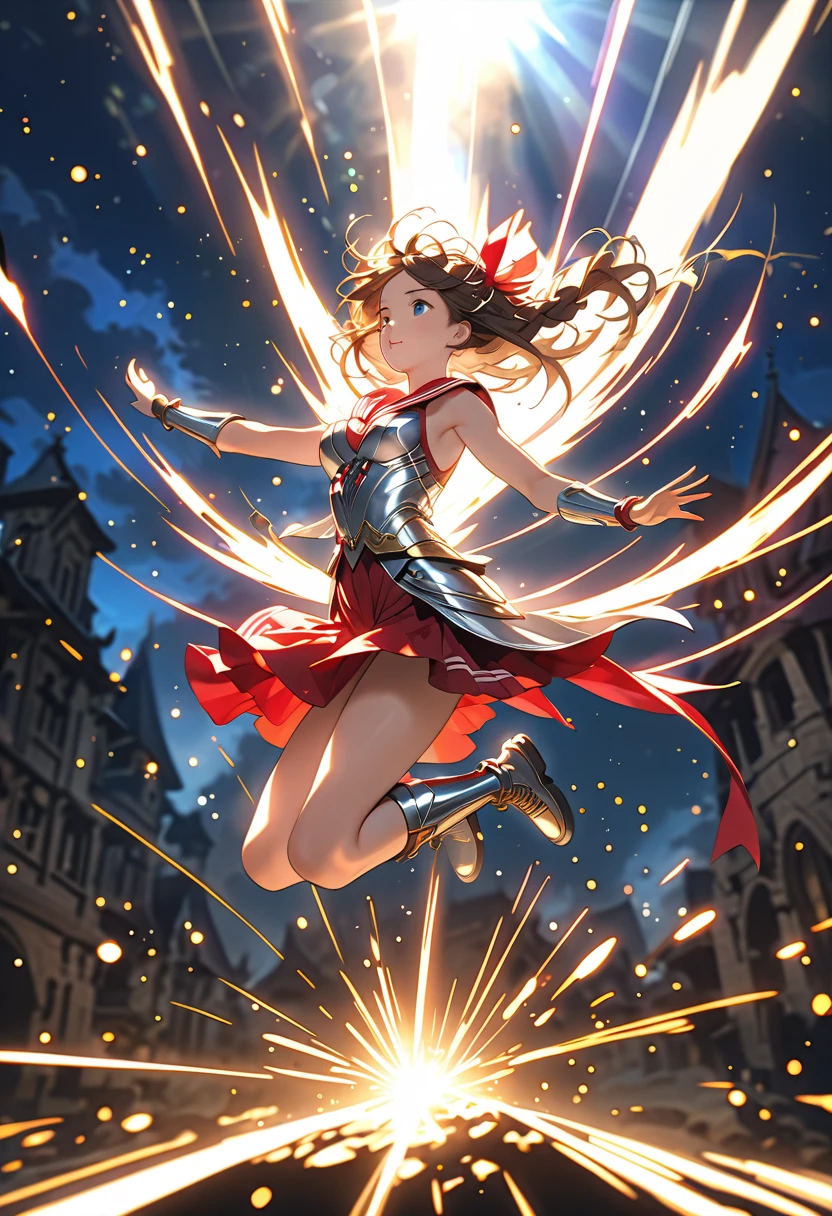 (best quality,4k,8k,highres,masterpiece:1.2),ultra-detailed,(realistic,photorealistic,photo-realistic:1.37), colorful kites flying in the sky with enchanting lights, laser beams cutting through the air, explosions of missiles lighting up the sky, dancing electrical wires in mid-air, spore clouds dispersing, condensation trails leaving their mark, flying particles creating mesmerizing patterns, missile launches adding dramatic effects, sparkling flares transforming shapes, light streaks across the sky, drones soaring in the sky, distorted flares, video static adding an artistic touch, enhanced flares radiating vibrant colors, particles soaring through the air