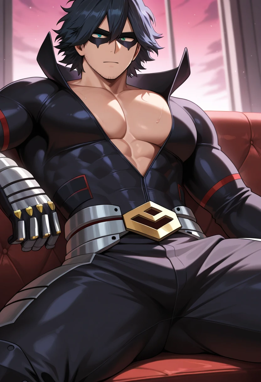 《the original god》Arataki Kazuto , male people， chest muscle， Sexy , Venom symbiote for your body, Black mucus of the body , into venom, venomize，Black bodysuit，（Cloak），Red cape，Abs，（Adult male）（（Venom possession，venom symbiote）），over-Tortoise Man，Battle damage，((Masterpiece)), ((Best quality)), Ultra detailed,((illustration)), Dynamic Angle, Detailed light, (Delicate eyes), Floating, 1boy, Male focus, Head, Clothing, Yellow eyes, necklace, tattoo, (Forehead:0.8), (ahoge:0.8), jewelry, brunette color hair,apathy，Ray， chest muscle， Sexy , Venom symbiote for your body, Black mucus of the body , （into venom）, Venom，frontage，Bust photo，White tight-fitting top，spiderman outfit，style of anime4 K， 4K anime wallpaper， Badass anime 8 K， 4 k comic wallpaper， young anime man， Anime boys， Anime wallpapers 4 k， Anime wallpaper 4K， High quality anime art style， Anime moe art style， Anime art wallpaper 8 K， Anime art wallpaper 4 K， RGB lighting，
