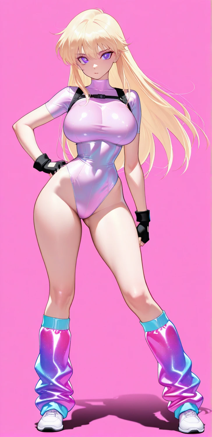 simple background (in women's 1980s gym leotard: 1.4), thin neon headband, legwarmers, wrist sweatbands, neon clothing, 80s aesthetic, fluffy hairspray hairstyle, good hand, 4k, high resolution, masterpiece, best quality, head: 1.3, ((Hasselblad photo)), finely detailed skin, clear focus, (cinematic lighting), soft lighting, (big fluffy hair) dynamic angle, [:(detailed face: 1.2):0.2], belly gaze, huge breasts, breasts, (((inside the mansion))), 1girl, jewelry, earrings, neon_blue_sky, solo, mole, long_hair, mole_under_eye, upper_body, grey_eyes, looking_at_viewer, puffy hair, 1980s fashion (head tilt: 1.4), plain background, red background,