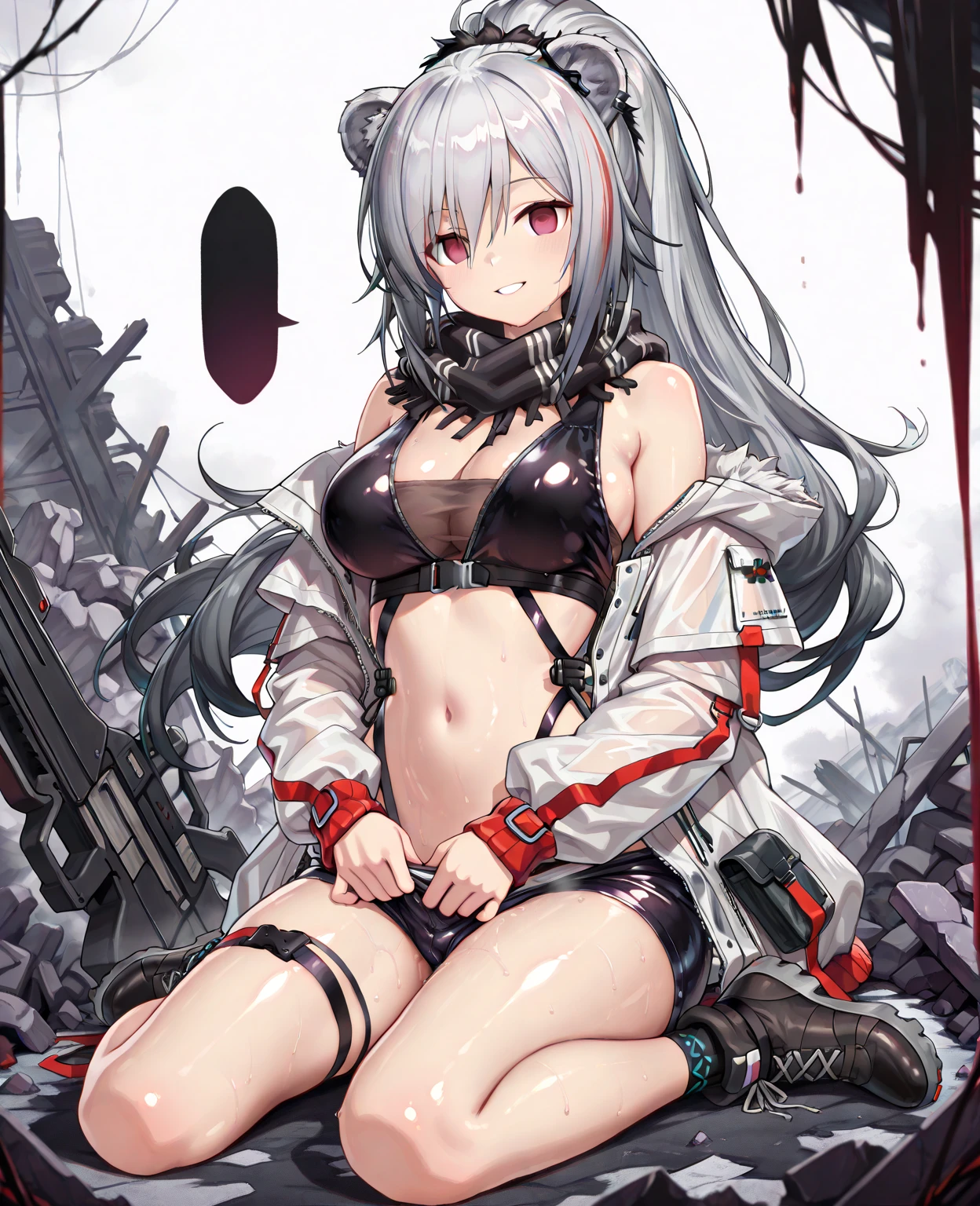 1girl, <lora:RulerTattooV2-000006:1>,nun,navel,ruler_tattoo