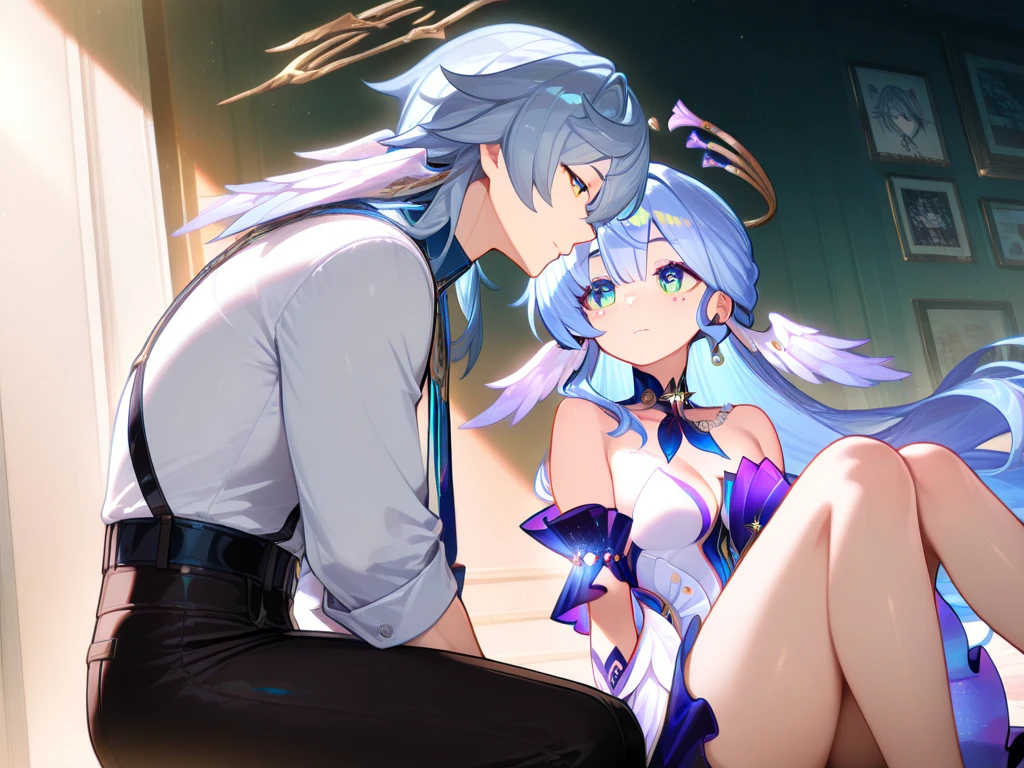 anime girl in a white dress sitting in a bowl with a cat, author:Shitao, Anime moe art style, azur lane style, WLOP and Sakimichan, Anime goddess, A scene from the《azur lane》videogame, zerochan art, seductive anime girls, pixiv contest winner, from touhou, nightcore, 《azur lane》role