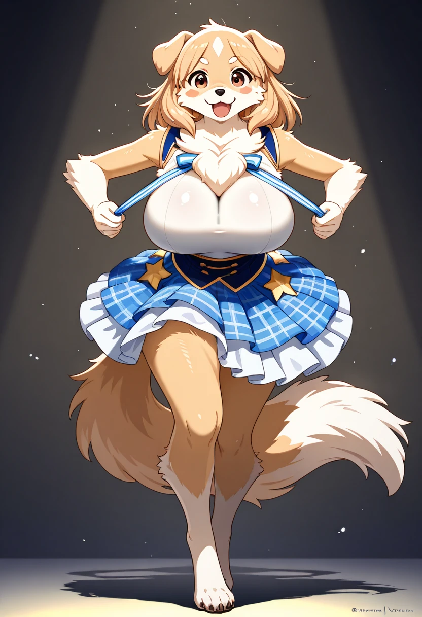 1 person、juvenile、Shota、golden retriever man, slender、Grey body、masterpiece、highest quality、Revealing light blue lace underwear、Bra with ribbon、Knee-high socks、garter belt、Swollen crotch、smile、Side view、Ass、Nightclub