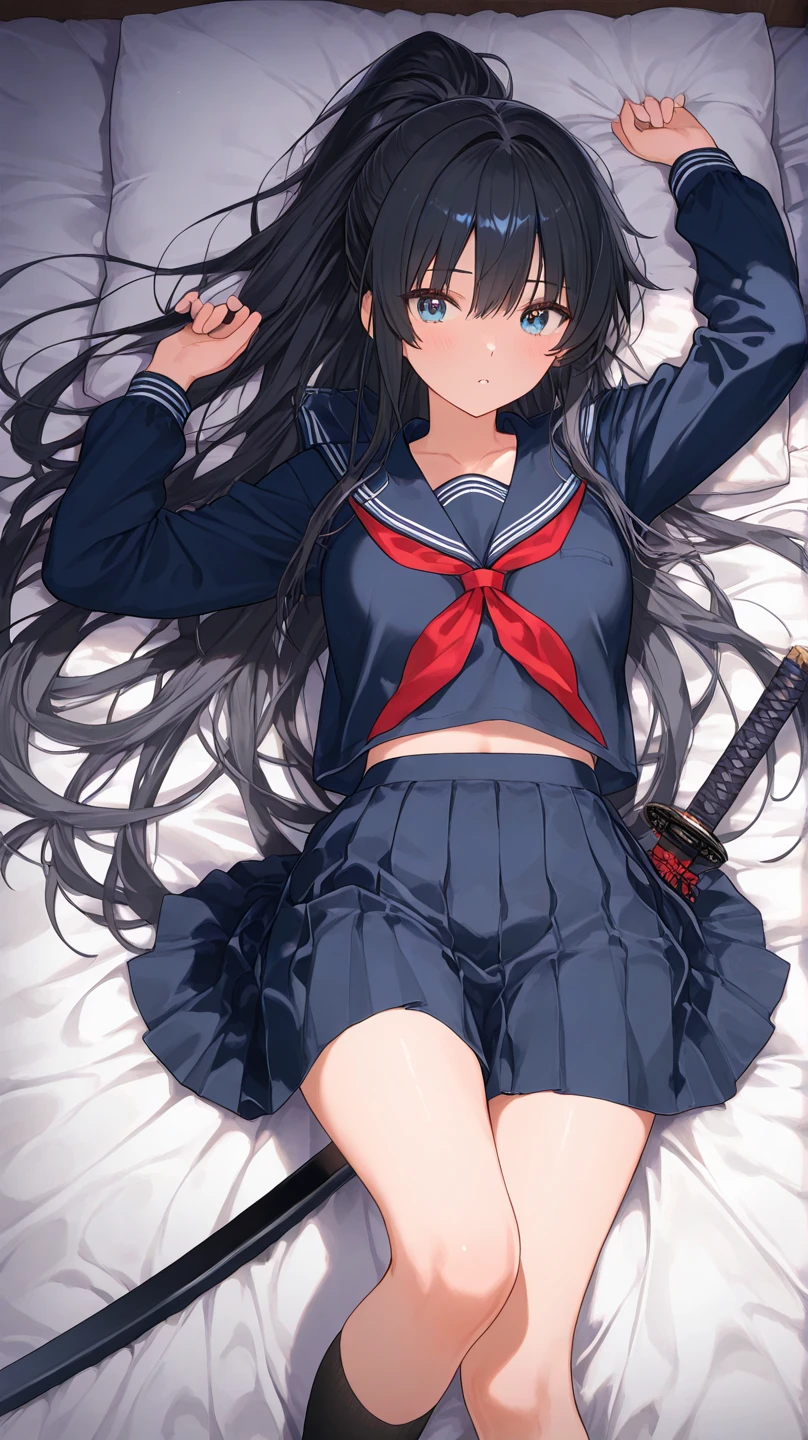 cute little、Amazing beautiful girl, Anime style, 、17 age、on the bed、A dark-haired、Straight hair、Glamour、Colossal tits、de pele branca、wide-open legs、Very embarrassing、red blush。 Best Quality , Textured skin、 high details, High quality,Semi-long hair、No shoes,I can see the belly button、nudde、fullnude,pubick hair、Black short socks、Pubic area、 hair、Open the crotch,、Tsurime,Anime-style eyes,Anime-style nose,Anime-style mouth、Turn your pubic area towards me、eye glasses、Navy blue sailor suit jacket,Highlights in the eyes、The pubic area is open,Lots of pubic hair、Ass hole、night lights、I want you to smell my pubic area、Camera view from below、lightsmile、