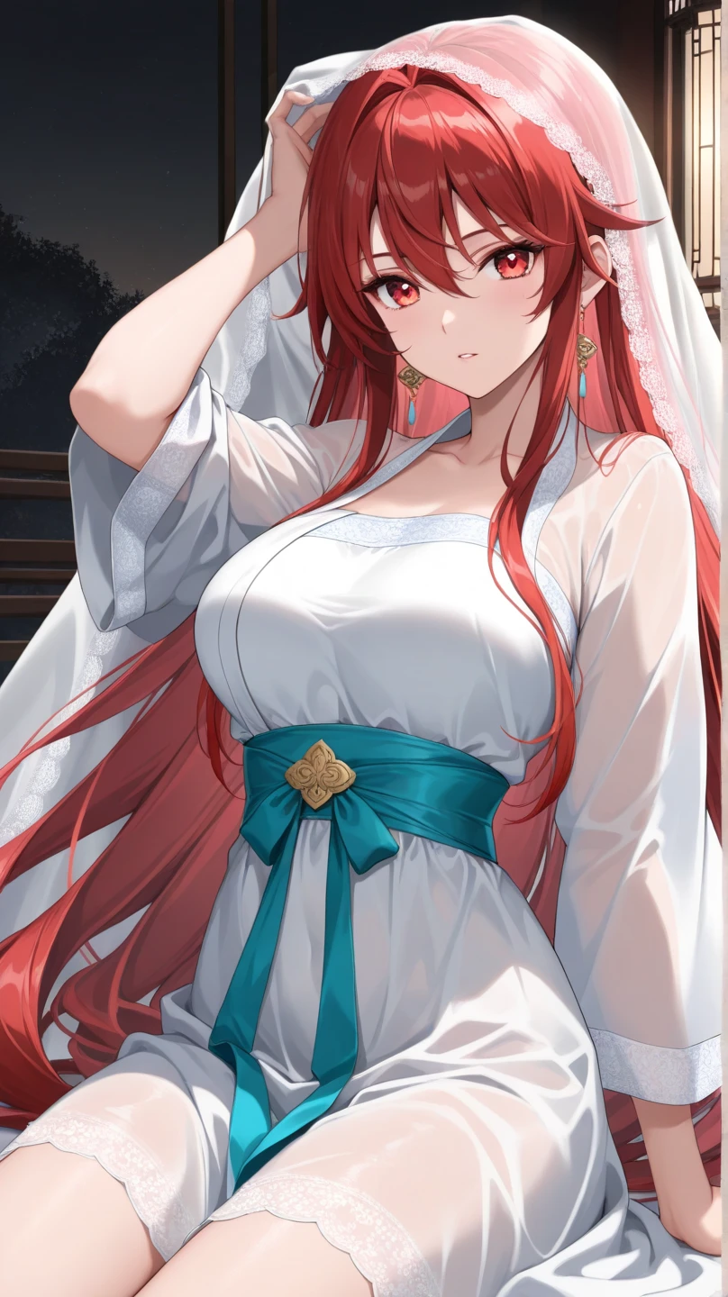Korean Naver Webtoon novel illustration style of a beautiful woman in a wedding dress holding a long, blood-stained katana, with angry eyes staring straight ahead, surrounded by a backdrop of fluttering rose petals and roses, set in the urban landscape of Seoul. The dress, sword, and her face are splattered with blood, by a combination of Kim Jung Gi and Hyung-Tae Kim, cinematic composition, trending on ArtStation.