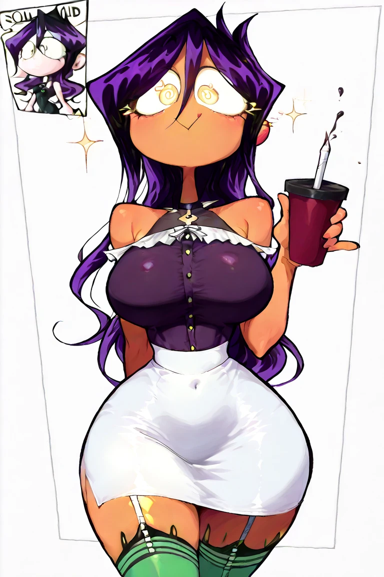 Full body image of Lady Dimitrescu, full body in image, wearing her original elegant outfit (long, off-white, vintage dress with a wide-brimmed hat, black gloves, and a black rose brooch), long hair, female body, curvy body, thick body, big thighs, voluptuous body, dynamic pose, detailed pose, simple background, expressive face, focus on face, line art, sketch