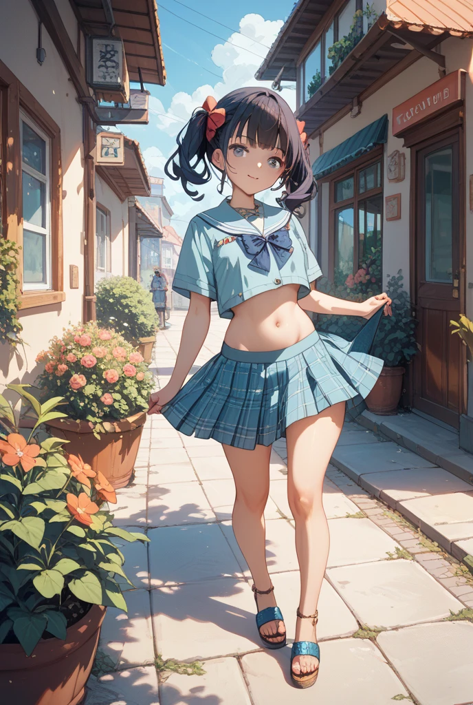 1girl、vtuber-fullbody、highest quality、Masterpiece、Official Art、The best composition、Super detailed、Standing in front of the viewer、short hair、Simple bikini、Small breasts、barefoot、Transparent Background、