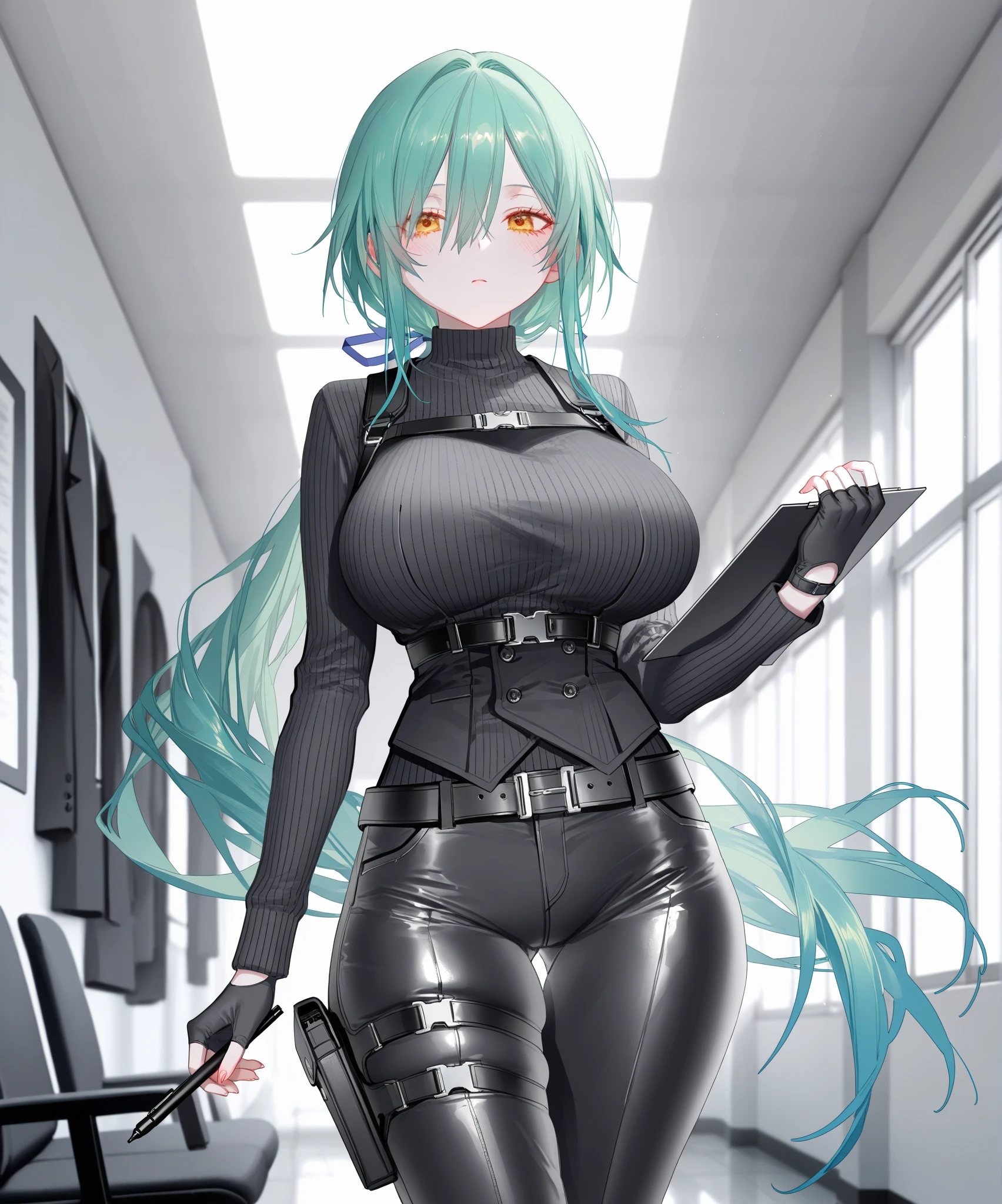 professional artwork, Intricate Details, field of view, sharp focus, detailed painting, photorealistic lighting, trending on pixiv, (masterpiece:1.0),(best_quality:1.0), ultra high res,4K,ultra-detailed, photography, 8K, HDR, highres, absurdres:1.2, Kodak portra 400, film grain, blurry background, bokeh:1.2, lens flare, (vibrant_color:1.2), exquisite character design 8k unreal engine,
Annerose, 1girl, female mature, ((plain black hair:1.5), long hair), yellow eyes, large breasts, bodysuit, shiny clothes, skin tight, hair intakes, covered breasts, pose invited, looking at viewer, sideboobs, happy,
simple plain background, (solo:1.5),