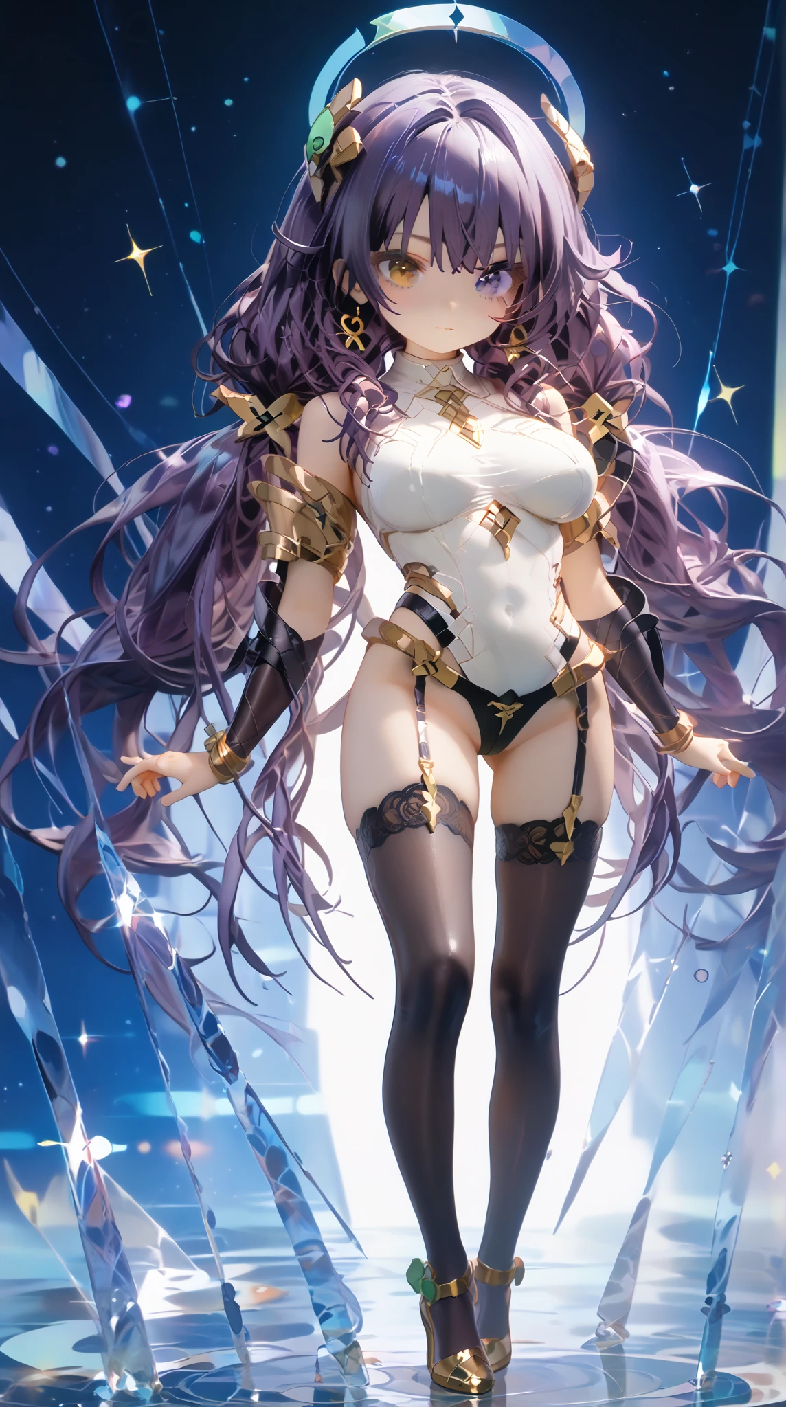 Transparent hair、hime-cut、Golden Eyes、eye glasses、Teenage daughter、flat chest、Thin pubic hair、Beautiful open legs、pole dance