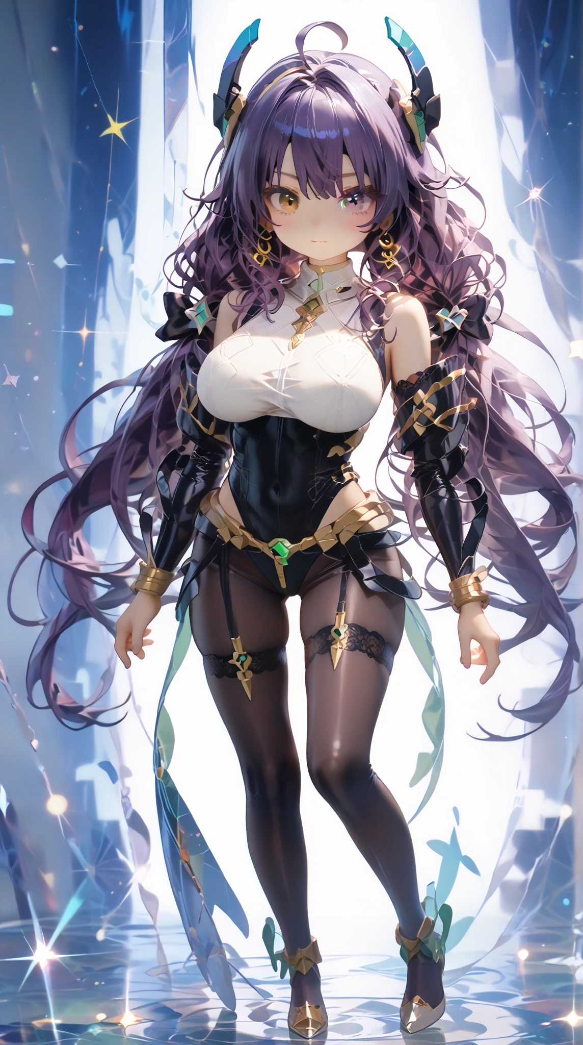 An ultra-realistic and ultra-detailed ((full body portrait)) of a gorgeous  caucasian celestial goddess, barefoot with long black hair, (silver eyes), ((small breasts)) wearing (torn and ripped) purple silk lingerie, Striking a ((Sexy Pose)), Galactic Clouds everywhere adorned with vivid chemiluminescent stars and galaxies floating through the cosmos, Atmospheric, radiating luminous cosmic energy, multicolored, vibrant lighting, visually stunning, surreal, epic, legendary, radically fantastic, sharp uhd, dof, 8k resolution, enhanced-realism, hyper-photorealism.