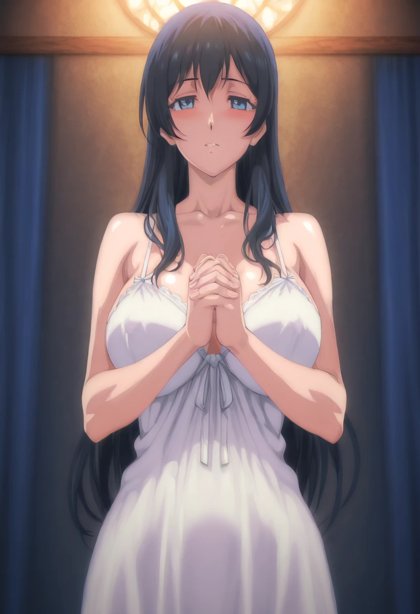 {artoria pendragon_fate ubw:1.15},(((black hair:1.5))), ((detail beautiful_eyes , :1.8)),,, ((Strong light )) ,  ((1 very tall girl:1.9)),((she is high tall:1.7)),, alone,, ((detail closed eyes, squinting,)) ,squinting,((open mouth :1.7))  ,hair between eyes,,, bare shoulders,, cleavage, thighhighs, ((( very long straight hair:1.5 ))),                               
break, ((topless:1.7)) , break , ((wet white lace panties:1.7)), beautiful light, , close up face:0.2,　detail navel , detail thin thigs, ,    ((spread legs)),                                                                                                                                                                                                                                                   break, ((break ,sitting on gold liquid:1.8)),((Legs trembling)),  trouble eyebrow, ,                                                                                                                                                                                                          
nsfw,(ecstasy:1.8) ,(slut:1.6),(vulgarity:1.7),(fucked silly:1.8),(steam:1.5),(wet:1.5),(trembling:1.5),(((Twisting the body:1.7))) ,(drooling:0.2),(sweat:1.5),closed mouth:0.8, wince,(orgasm:1.7), trembling:1.8,　　　　　　　　　　　　　　　　　　　　　　　　　　　　　　　　　　　　　　　　　　　　　　　　　　　　　　 beautiful upper body, Beautiful body, beautiful character design, perfect eyes, Perfect face, expressive eyes, Turning the face side to side,(church:1.5),in the center of the image, official art,High Definition CG Unity, Perfect lit, bright_front_face_lit, ,(Highest_quality:1.0),4k,Super detailed, photograph, 8K, nffsw, High resolution, absurd:1.2, kodak portrait 400, film grain, Lens flare, (lively_color:1.2) (beautiful, flat chest:1.7), (beautiful_face:1.3),(narrow_waist),((blush)), ((detail nipple)),,saber, dress,                          　　　　　　　　　　　　　　　　　　　　　　　　　　　　　　　　　　　　　　　　　　　　　　　　　　　　　　　　　