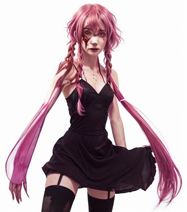 anime girl with pink hair walking in a city street, human anime girl, anime girl, anime styled digital art, stylized urban fantasy artwork, mirai nikki, inspired by Jin Homura, anime girl wearing a black dress, epic anime style, in style of artgerm, advanced digital anime art ”, anime style artwork, anime style 4 k, anime in fantasy style