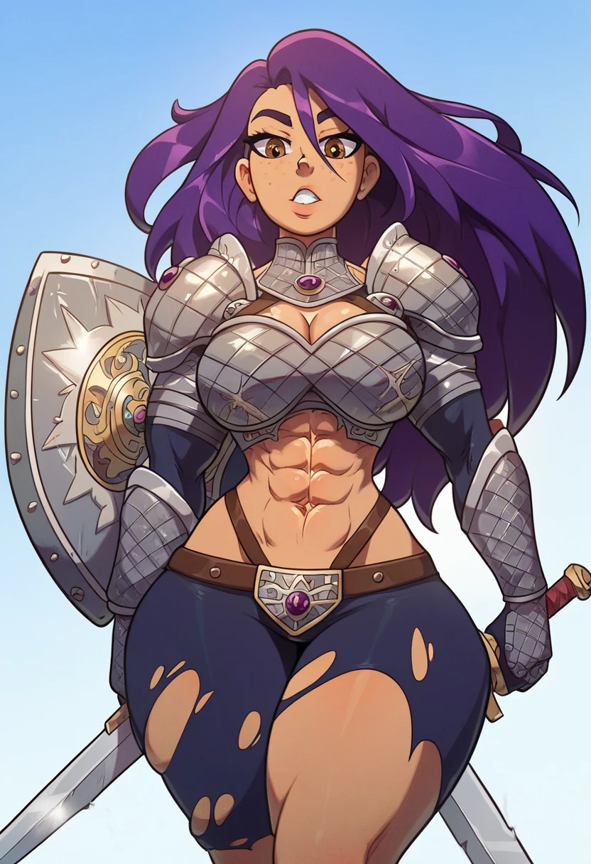 muscle girl,huge breast,, tall female, ,pants, solo focus, 1character, portrait full body,dark skinned female, , vest, coat, walking, medieval clothing, long hair, blond hair,, open mouth smile, revealing cloths, , , berserker, warrior,, full body, walking,, lingerie,flipflops, red eyes