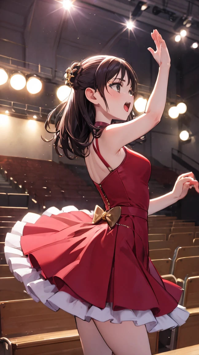 (Highest quality、 8k 、masterpiece、High resolution)、(DEGAS、Dancer)、Ballet、(White toe shoes)、whole body、15 year old girl、(顔がcute、reddish、Red lips、Eyeliner)、Long legs、Good style、cute、Realistic、Realistic、Official Art、Detailed CG、