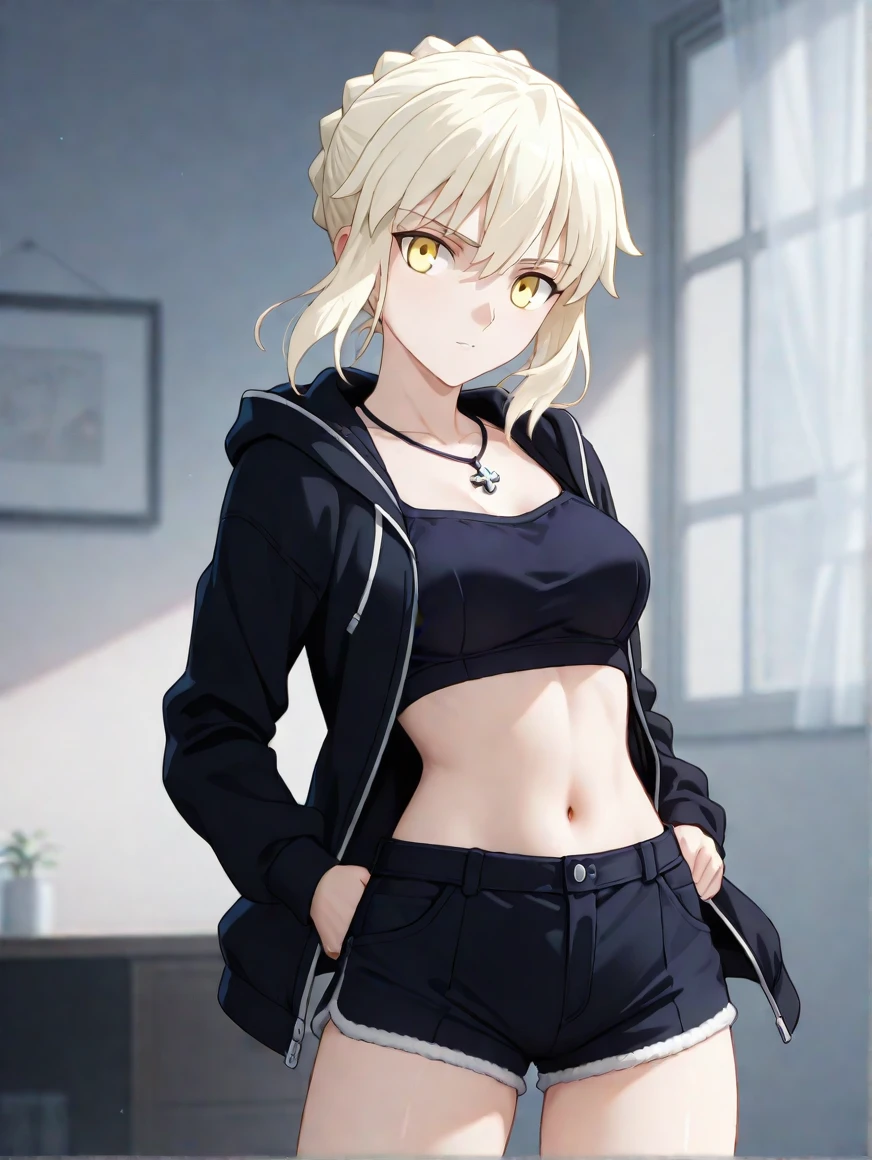 riley fairfeather, masterpiece, best quality, outdoors, 1girl, solo, 1girl, solo, nose piercing, green hair, piercing, undercut, black bra, black bra, unbuttoned shirt, choker, freckles, dress shirt, ???????, full body, short hair, black hair, multicolored hair, midriff, no shoes, two-tone hair, purple eyes, looking at viewer, pleated skirt, blush, hands behind back, ear piercing, small ???????, black shoes, black footwear, nose blush, dark-skinned female, ??????????????, standing, tan, dark skin