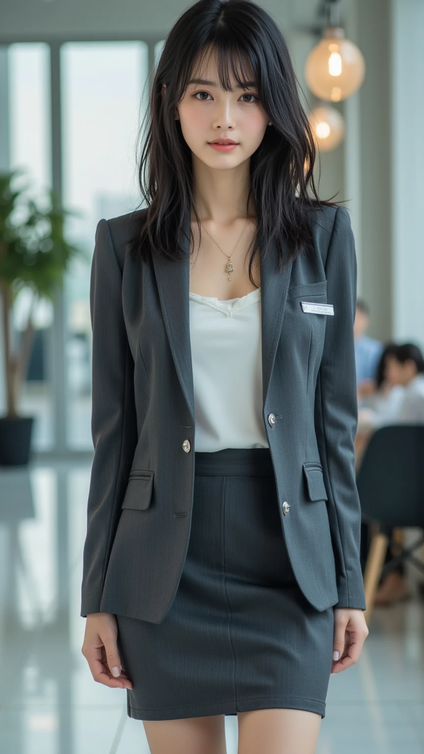 ((Highest quality、8k、masterpiece:1.3))、Realistic, Sharp focus, High resolution, High resolution, alone, Japanese, Middle-aged women, Beautiful woman, sexy, (suit, Tight Skirt:1.3),  pantyhose, 43 years old, Plump, Bob Hair, Wrinkles around the eyes, Office Changing Room, many steel lockers, Dark Background, Beautiful mature woman