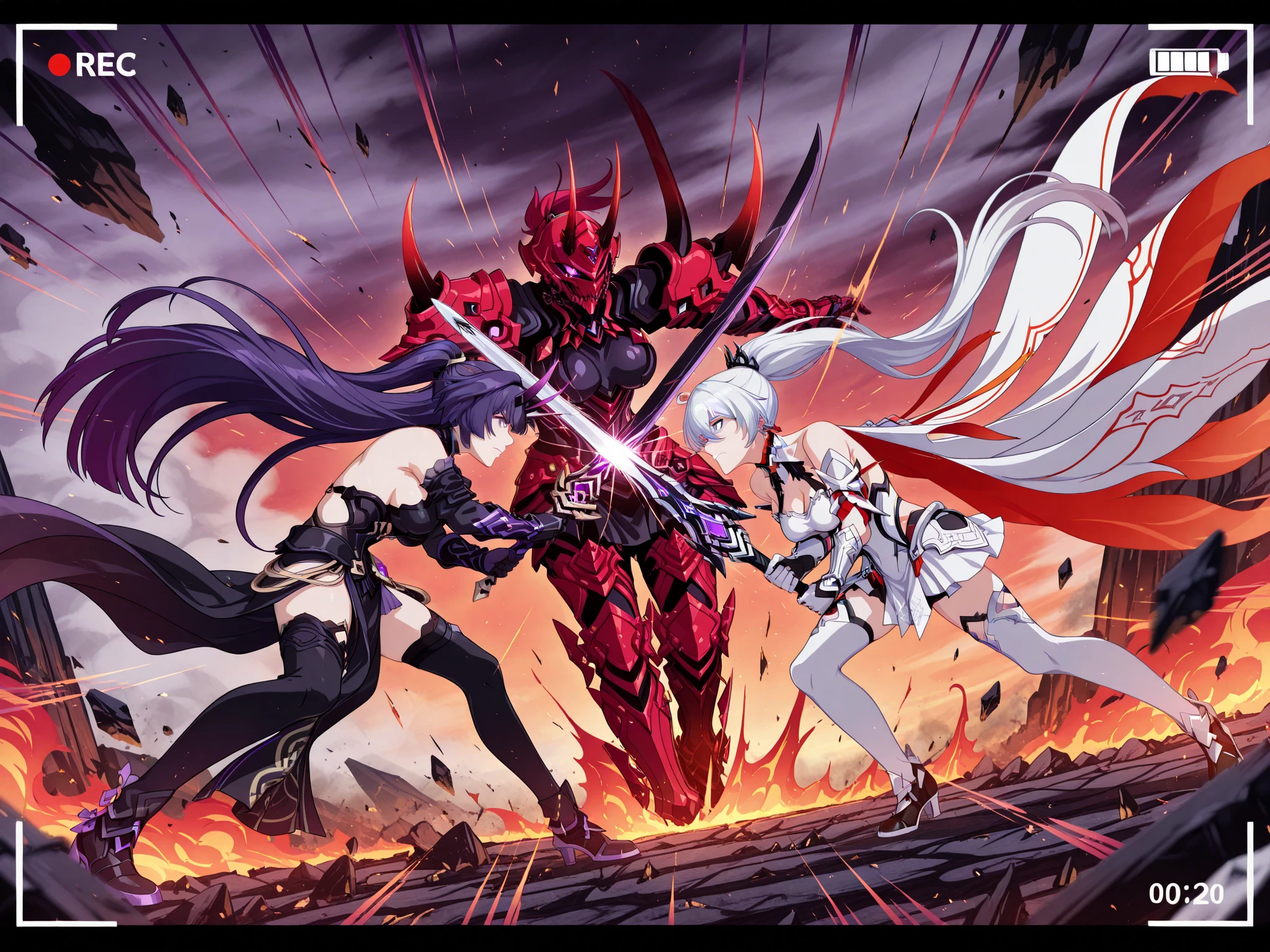 girl, belly button, big breasts, Queen, bullying, has a severed doll&#39;s head, red fluid on body, red liquid on armor, belly buttonについた赤い液, Red fluid on my chest, tall, long sword, slashing sword, red liquid splashing, belly buttonについた赤い液 , red liquid on belly, gun, knife, sword, war, underwear, kill, remove the doll&#39;s head, shot from below, sensual, Red fluid on my chest, smile, A man is holding a doll&#39;s head, Grabbing the neck of a male doll, enemy is falling, giving the final blow